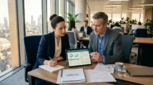 Expert reviewing contract