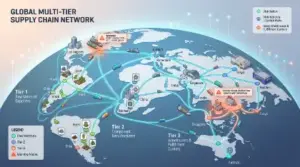 Global supply chain network diagram